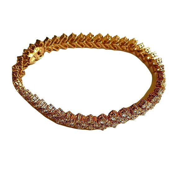 Rose Gold Plated SAS Stamped Crystal Bracelet - Picture 1 of 12